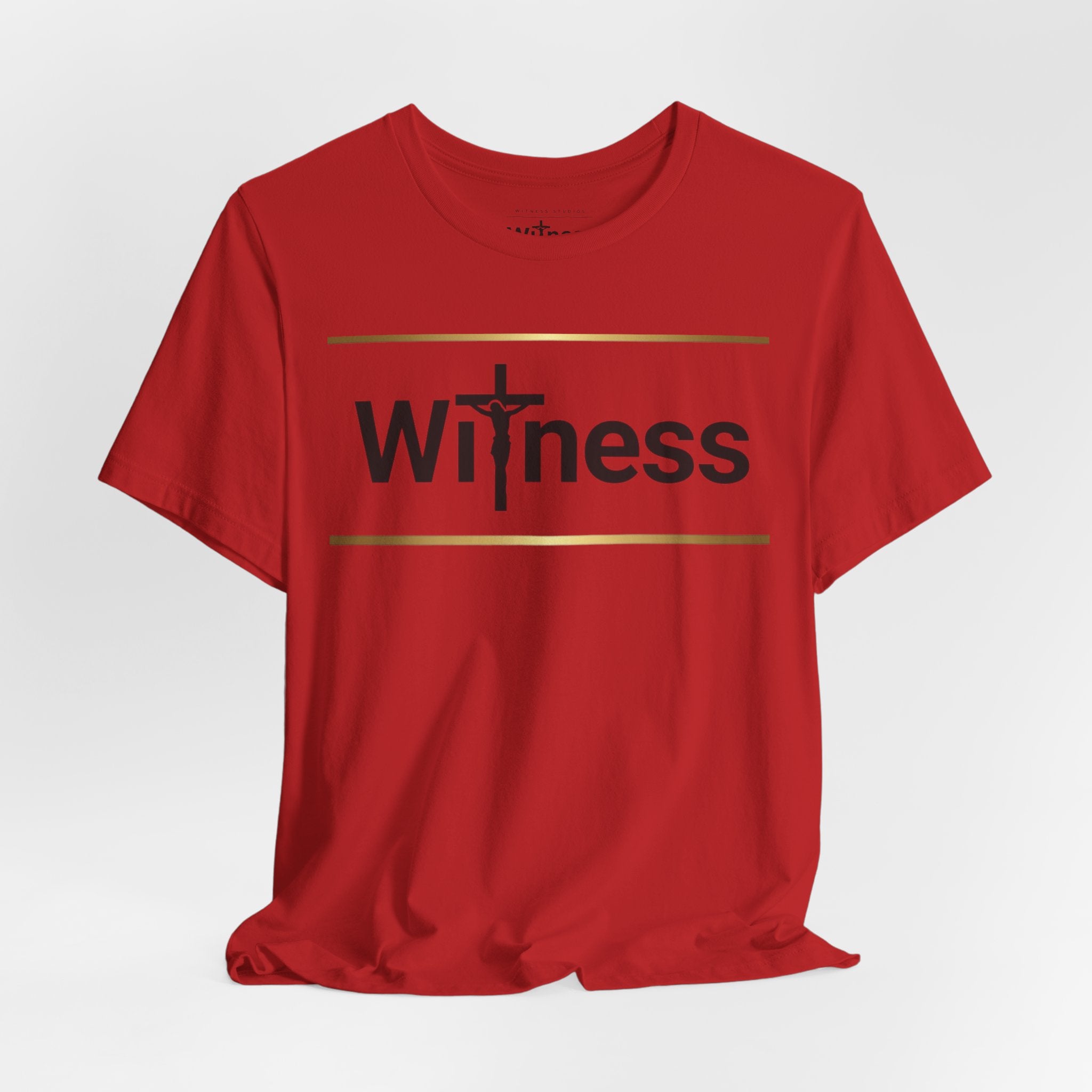 Witness Gold Stripe Christian T-Shirt | Signature Cross Tee