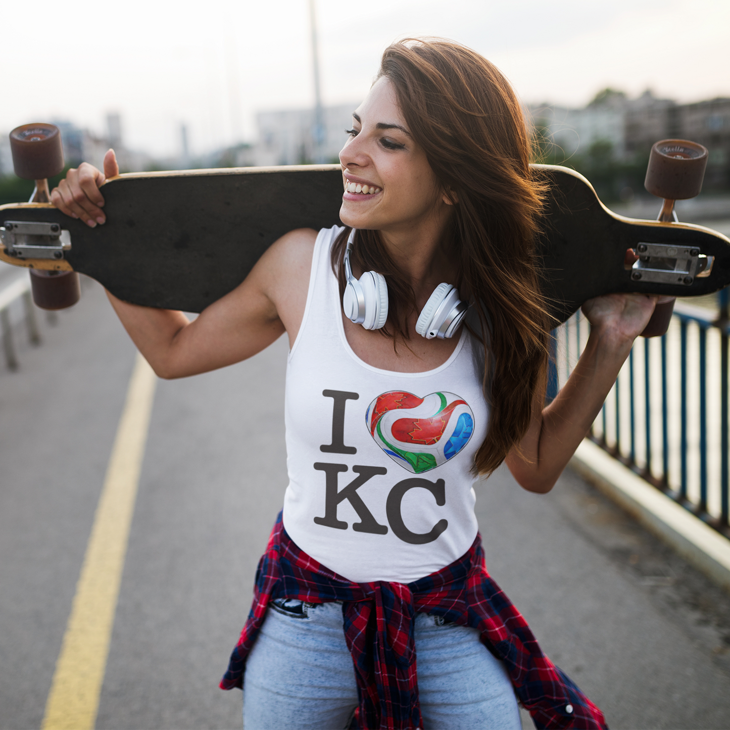 Kansas City Love World Cup tank top with soccer-inspired heart design by Witness Brand