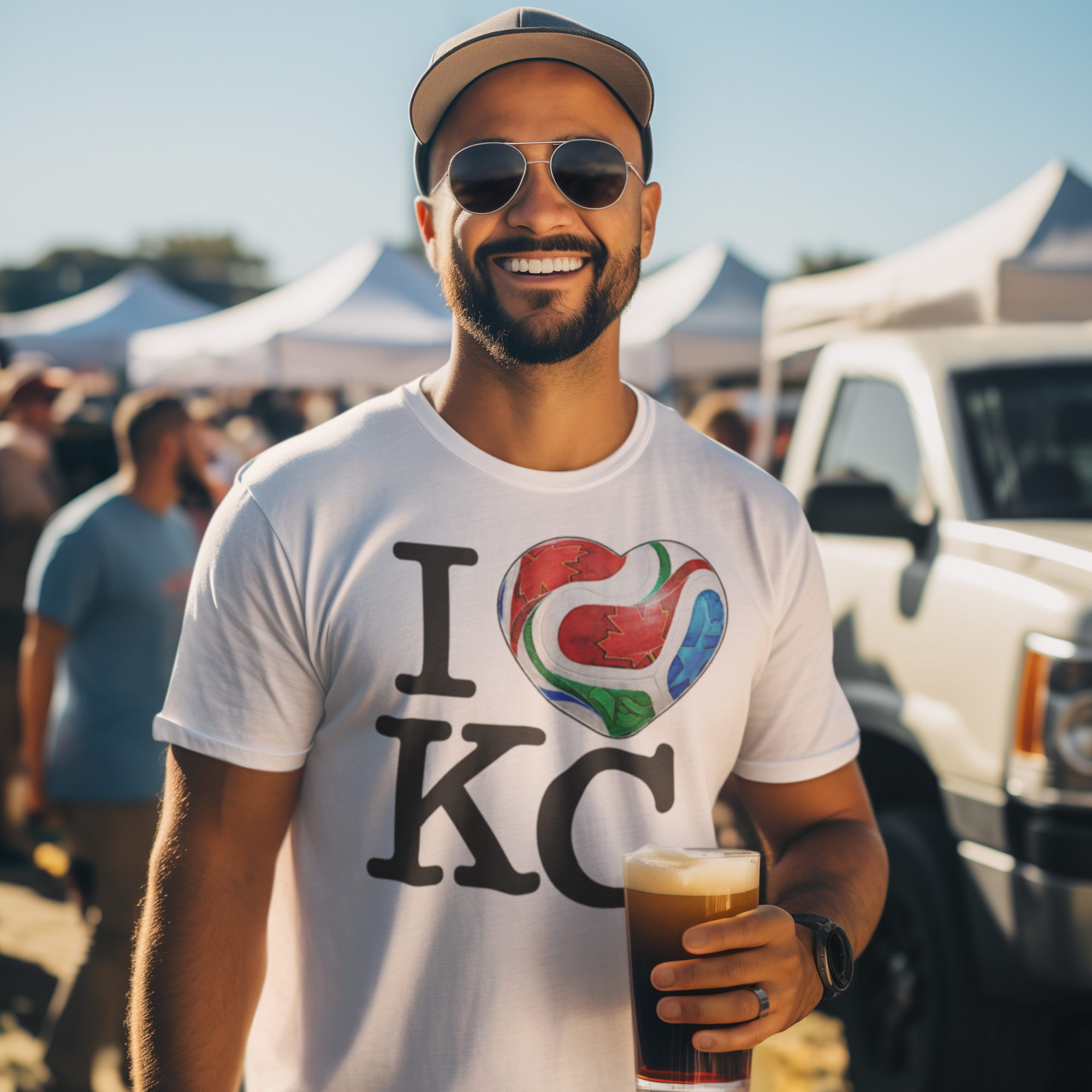Lifestyle image of Kansas City Love KC World Cup shirt from Witness Brand