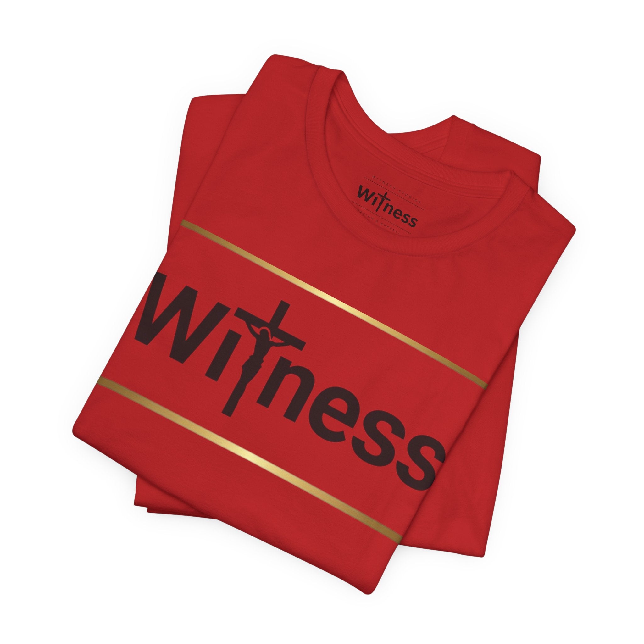 Witness Gold Stripe Christian T-Shirt | Signature Cross Tee